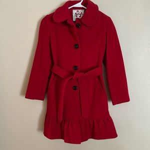 Limited Too Girls Red Peacoat Size 10